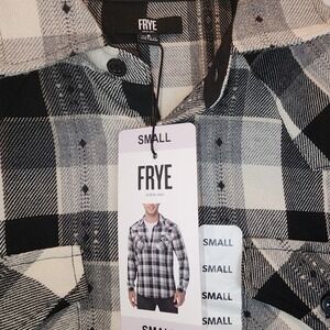 New Frye Shirt Men Small Jacquard Flannel Button Up Plaid Work Western Gorpcore